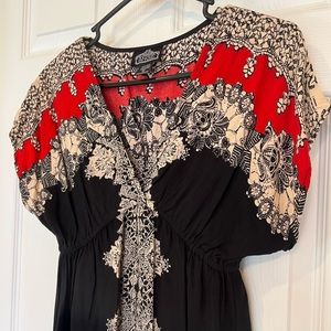Angie Women’s Dress ~Size M. Black, red & cream color!